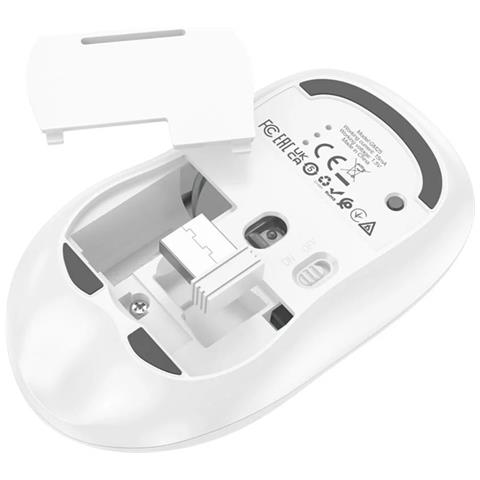 Mouse Hoco Wireless (gm25) 2.4g, Quattro Pulsanti Dual Mode White - Foto 2