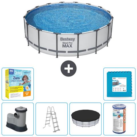 Piscina Fuori Terra - In Giro - 488x122 Cm - Grigio - Include Accessori Coordinati Cb34 - Foto 1