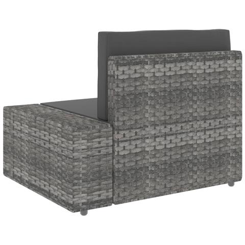 Lusso Casadino -  Set Divani Da Giardino 3 Pz In Polyrattan Grigio - Foto 8