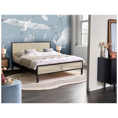 Letto Legno Di Pino Salernas 160 X 200 Cm Nero - Foto 1