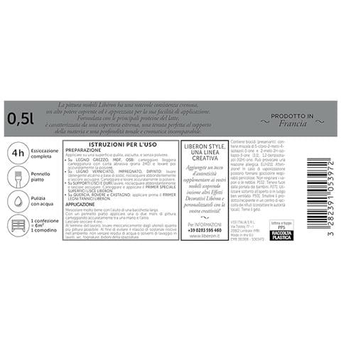 Pittura Mobili A Base Di Caseina Opaco Profondo Grigio Cenere 500ml - Foto 3