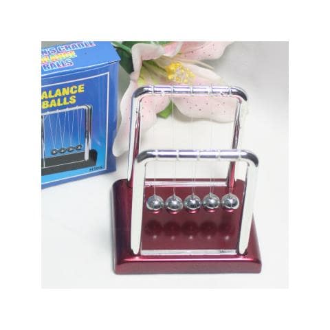 Palline Dell'equilibrio Di Newton's Cradle Con Base, Giocattoli Da Scrivania Red - Foto 2