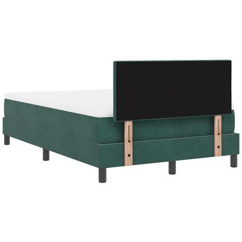 Letto a Rete con Materasso Verde Scuro 120x200 cm Velluto - Foto 9