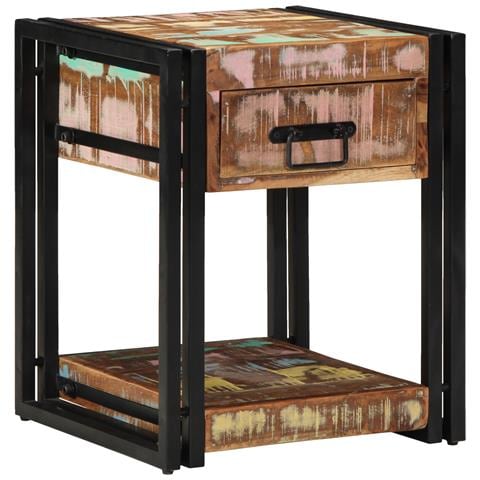 Comodino 40x40x50 cm Legno massello recuperato - Foto 2