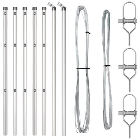 Pali di recinzione 7 pz Ø32 mm 80 cm Acciaio zincato - Foto 1