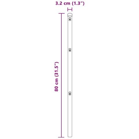 Pali di recinzione 7 pz Ø32 mm 80 cm Acciaio zincato - Foto 7
