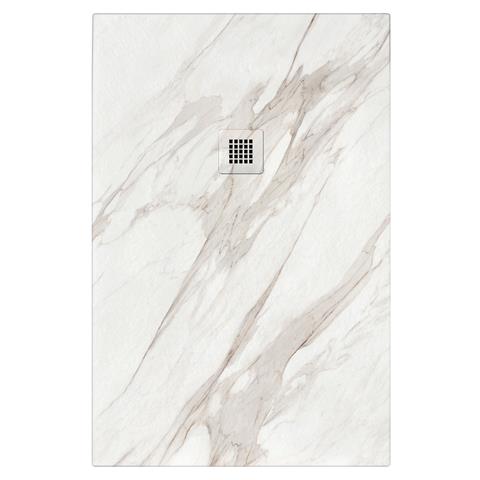 Piatto Doccia In Marmoresina 160x80 Cm Effetto Marmo Bianco Rock Calacatta Egitto - Foto 1