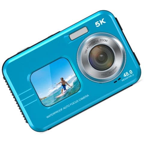 Fotocamera Digitale Impermeabile 5k Con Doppia Fotocamera Anteriore E Posteriore Per Selfie E Uso Domestico Blue - Foto 3