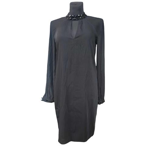 Abito Al Ginocchio Manica Lunga Elegante E Alla Moda Nero 42 - Foto 1