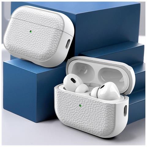 Custodia Protettiva In Tpu Con Texture In Pelle Compatibile Con Airpods Pro 2/pro White - Foto 3