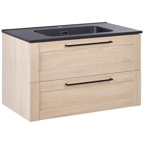 Mobiletto Con Lavabo Tarija 80 Cm Marrone Chiaro - Foto 2