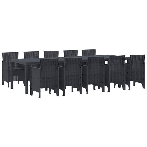 Set da pranzo da giardino con cuscini 11 pcs Antracite - Foto 1