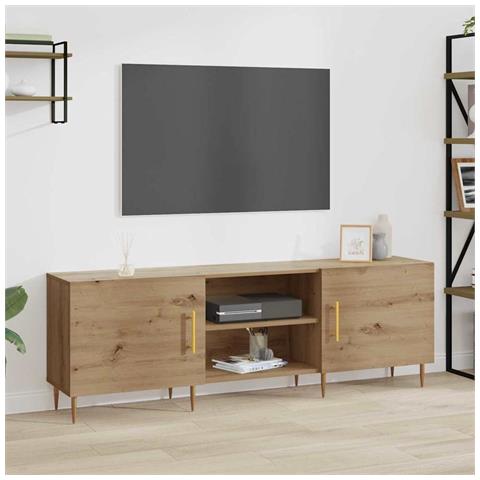 Mobile TV rovere artigianale 150 x 30 x 50 cm Legno multistrato - Foto 2