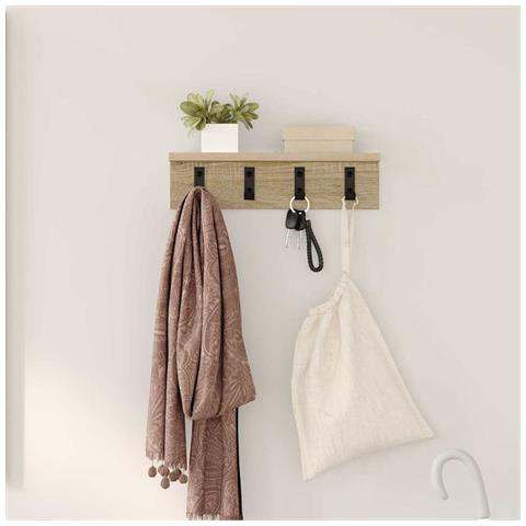 Appendiabiti a muro rovere sonoma 40 x 10.5 x 10.5 cm - Foto 2