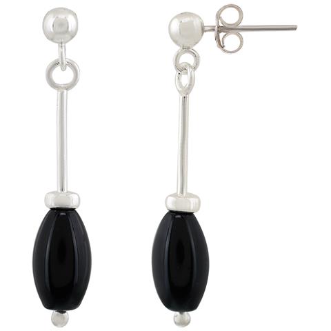 Orecchino In Argento Sterling Con Cristallo Di Oliva Nero - Foto 1