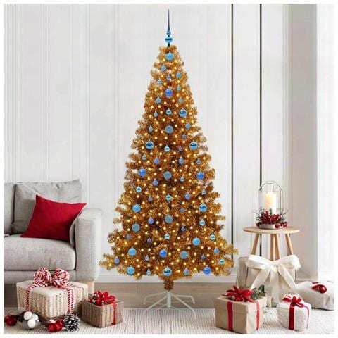Albero di Natale con 300 LED con supporto Oro 210 cm PET - Foto 2
