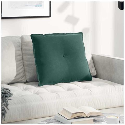 Cuscino per Schiena Verde Scuro 60 x 50 cm Tessuto in Cords - Foto 2