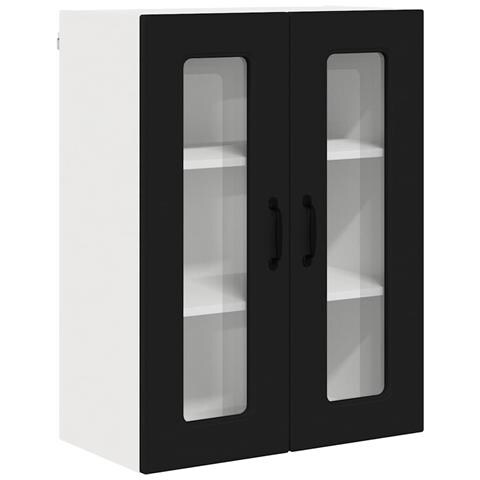 Pensile cucina con porta Nero 60 x 31 x 80 cm Legno multistrato - Foto 1