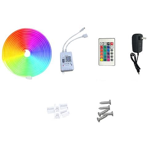 Striscia Led Neon Rgb 5m - Wi-fi Dual Mode, Telecomando 24 Tasti - Spina Ue Con 5 Clip - Foto 1