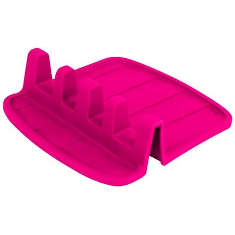 Porta Cucchiaio Compatto In Silicone Antiscivolo 15x14 Cm, Rosa - Foto 5
