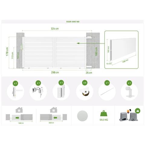 Cancello Scorrevole Vogel Da 3 M, Altezza 140 Cm, Alluminio Bianco - Foto 8