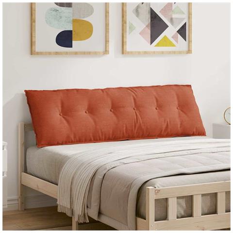 Cuscino per Schiena Rosso Arancio 160 x 50 cm Tessuto in Cords - Foto 2