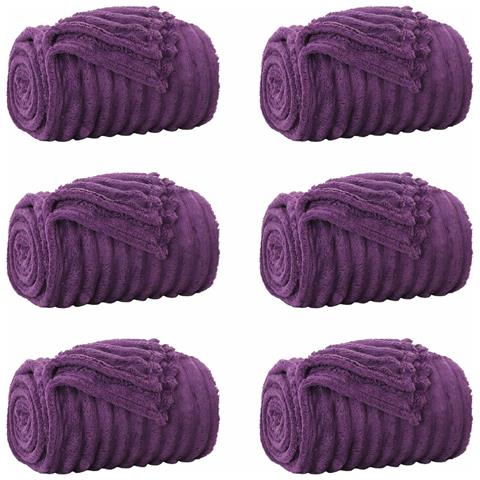 Coperte da Pile 6 pcs Viola 240 x 220 cm Panno - Foto 1