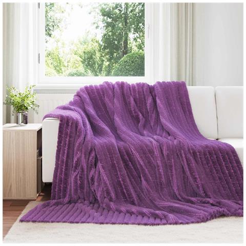 Coperte da Pile 6 pcs Viola 240 x 220 cm Panno - Foto 2