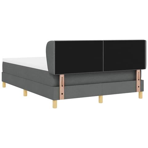 Letto a molle con materasso Grigio scuro 140 x 200 cm Tessuto - Foto 9