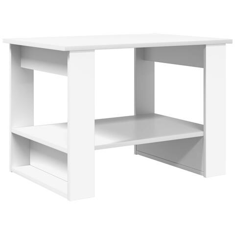 Tavolino da salotto Bianco 72 x 50 x 50 cm Legno multistrato - Foto 1