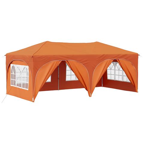 Tenda per feste a pop-up 575 x 288 x 245 cm Arancione - Foto 1