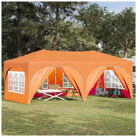 Tenda per feste a pop-up 575 x 288 x 245 cm Arancione - Foto 2