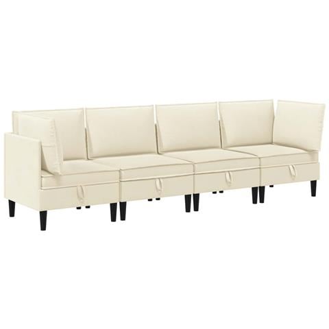 Set di mobili per il soggiorno 4 pcs Crema Tessuto - Foto 1