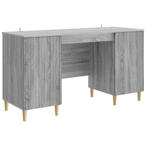 Scrivania Grigio Sonoma 142,5 x 50 x 75 cm Legno ingegnerizzato - Foto 1