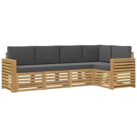 Set di divani da esterno 5 pcs Bianco e Antracite - Foto 1