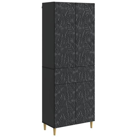 Set di armadi 2 pcs Nero Legno ingegnerizzato - Foto 1