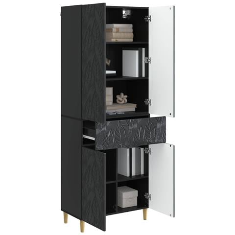 Set di armadi 2 pcs Nero Legno ingegnerizzato - Foto 2