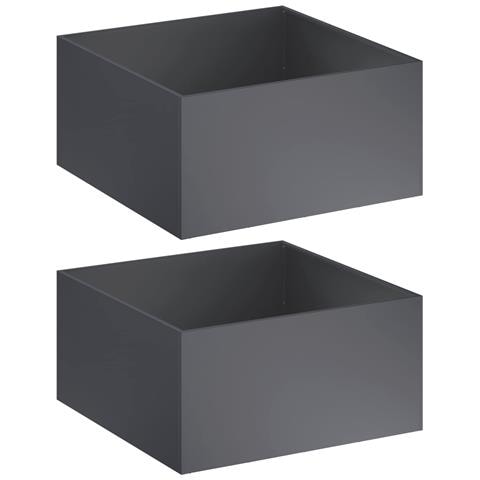Vaso da giardino 2 pz Antracite 60 x 60 x 40 cm - Foto 1