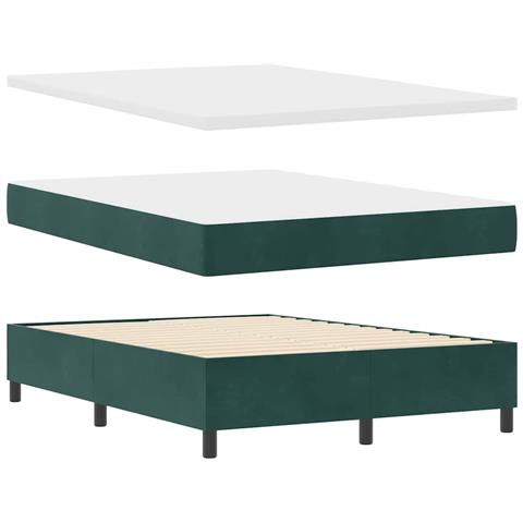 Letto a molle con strisce LED Verde Scuro 160 x 200 cm Velluto - Foto 10