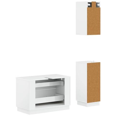 Set di armadietti da bagno in 3 pezzi HOORN Bianco Lucido - Foto 10