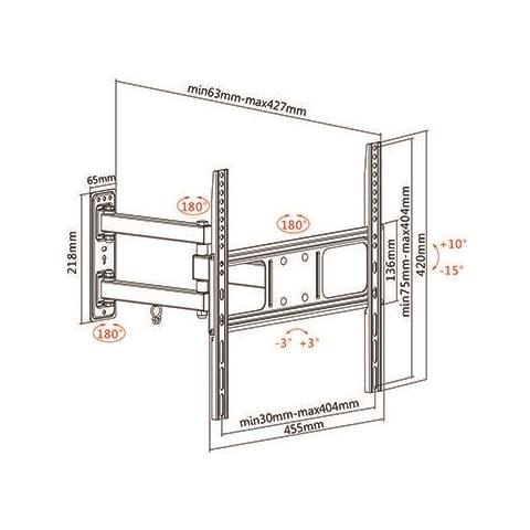 SP 339 Supporto da Parete per TV 32" - 55" Portata Max 35 Kg - Foto 2