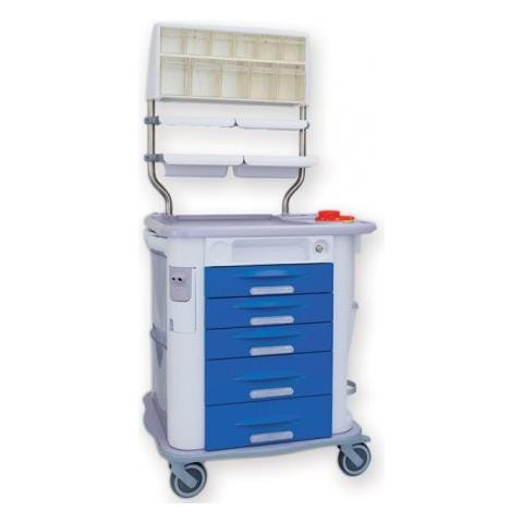 CARRELLO MEDICAZIONE AURION - blu - 5 cassetti - Foto 1