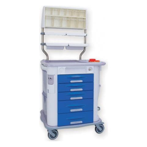 CARRELLO MEDICAZIONE AURION - blu - 5 cassetti - Foto 2