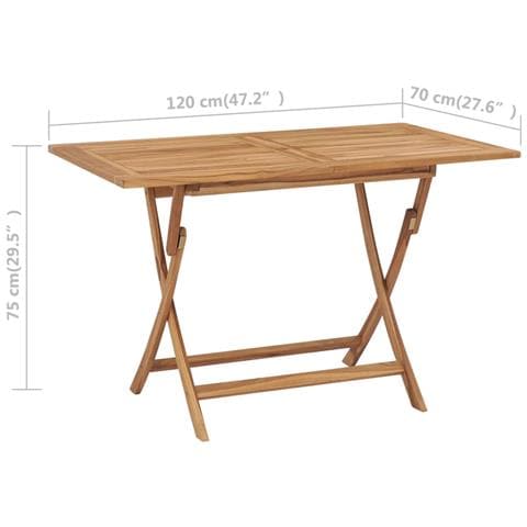 Tavolo Pieghevole Da Giardino 120x70x75 Cm In Legno Di Teak - Foto 2