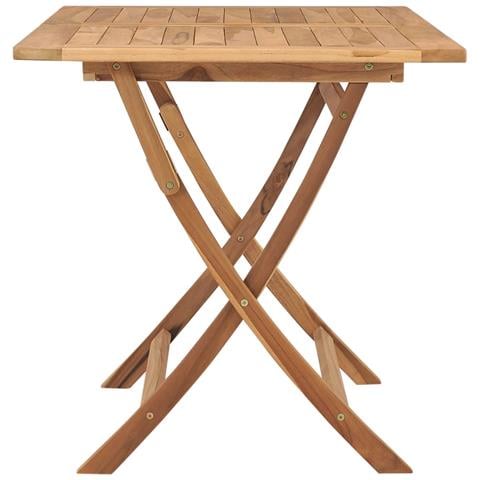 Tavolo Pieghevole Da Giardino 120x70x75 Cm In Legno Di Teak - Foto 7
