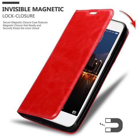 Custodia Compatibile Con Zte Nubia N2 In Rosso Mela - Coperchio Protettiva Con Chiusura Magnetica, Funzione Stand E Tasca Per Le Carte - Foto 2