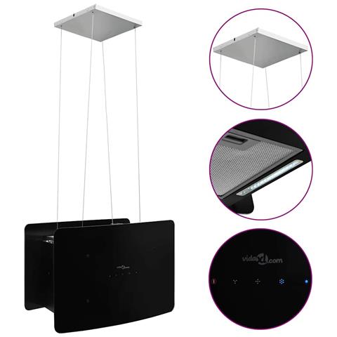 Cappa Da Cucina Ad Isola Sospesa Lcd Sensore In Vetro Temperato - Foto 1