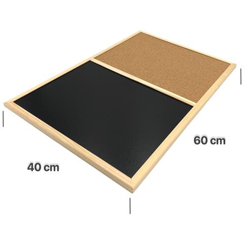 600 X 400 Mm Ardesia Magnetica E Di Sughero | Cornice Di Legno Spessa + 5 Magneti, Gesso, Spugna E Spilli | Fabbricato In Ue | Perfetto Per Ristorante, Ufficio, Scuola, Casa - Foto 5