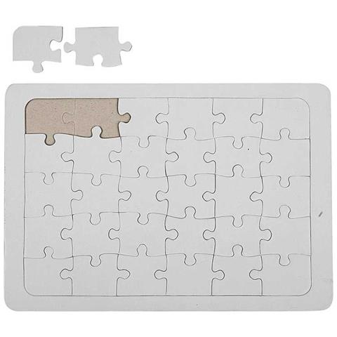 Puzzle Decorativo Bianco 15 X 21 Cm - 30 Pezzi - Foto 1