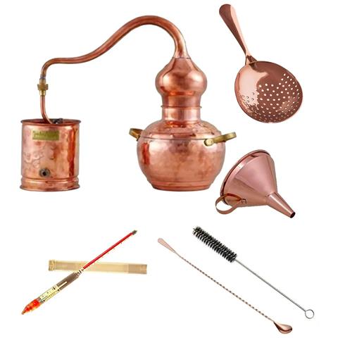 Set Completo Alambicco, Distillatore - Alembic Premium Con Setaccio E Cucchiaio Da Bar, Rame 2l - Foto 2